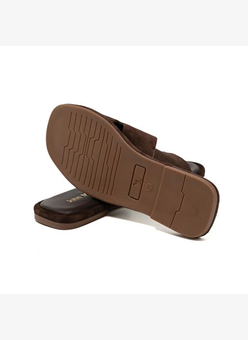 Kadın Terlik RC-25Y-001-R29615 John May Kahve Süet - Görsel 6