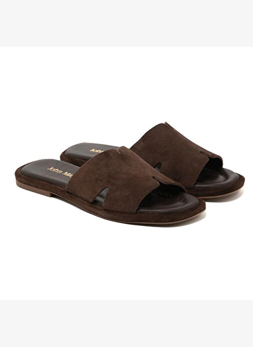 Kadın Terlik RC-25Y-001-R29615 John May Kahve Süet - Görsel 4