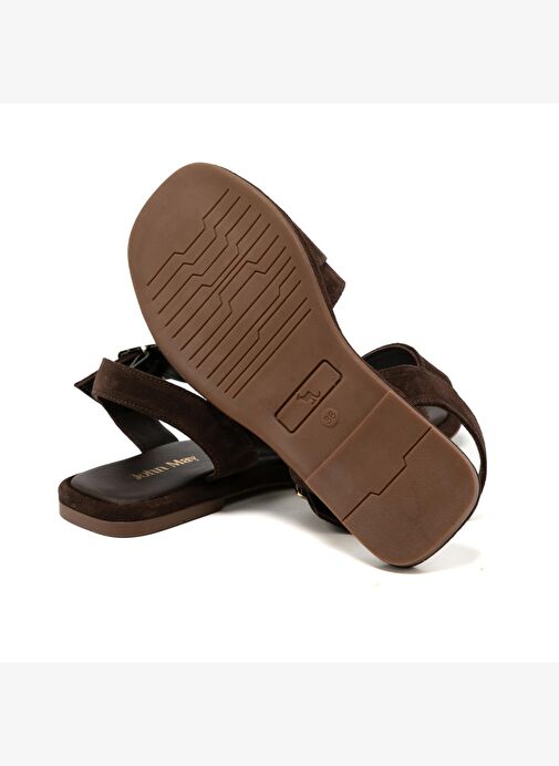 Kadın Sandalet RC-25Y-001-R29624 John May Kahve Süet - Görsel 6