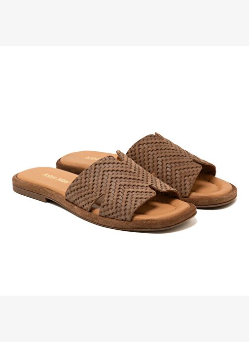 Kadın Terlik RC-25Y-001-R29645 John May Tütün Süet - Görsel 4