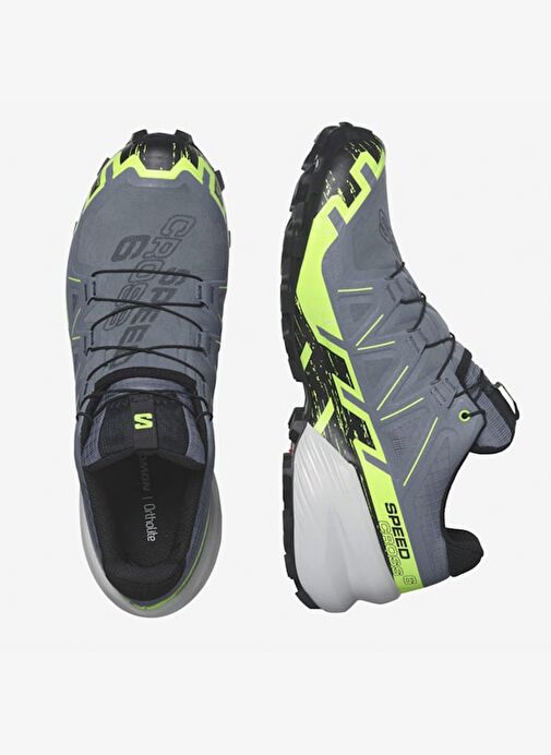 Erkek Outdoor L47301900 SALOMON SPEEDCROSS 6 GTX Flint Stone/Green Gecko/Black - Görsel 3