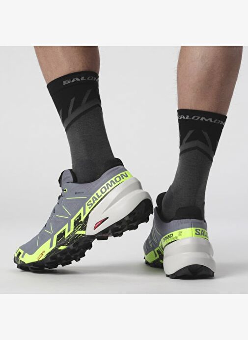 Erkek Outdoor L47301900 SALOMON SPEEDCROSS 6 GTX Flint Stone/Green Gecko/Black - Görsel 7