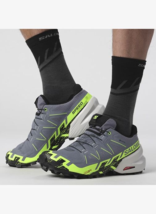 Erkek Outdoor L47301900 SALOMON SPEEDCROSS 6 GTX Flint Stone/Green Gecko/Black - Görsel 6