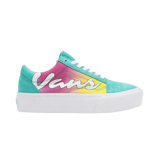 Vans Ua Old Skool Platform Spring Fade Turkuaz Sneaker - Görsel 4