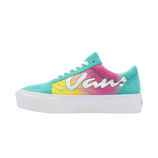 Vans Ua Old Skool Platform Spring Fade Turkuaz Sneaker - Görsel 5