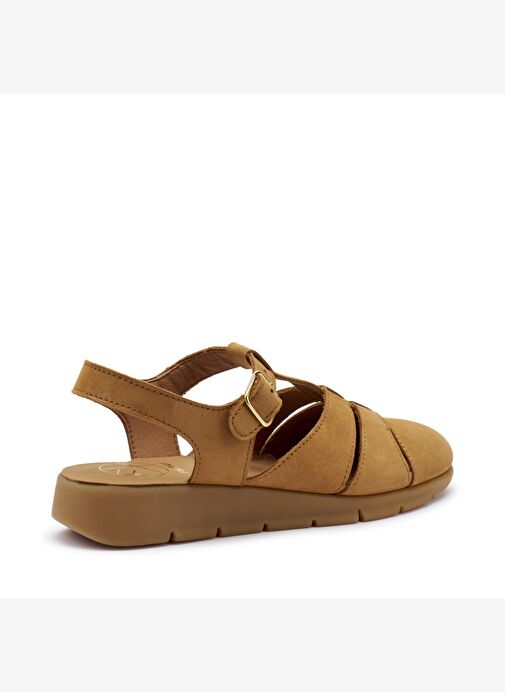 Kadın Sandalet 51H6 Frau NABUK Caramel - Görsel 4