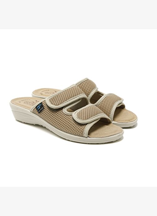 83 K24 FE Kadın Terlik T4 F50 FE Fly Flot Slipper 6009-Beige - Görsel 4