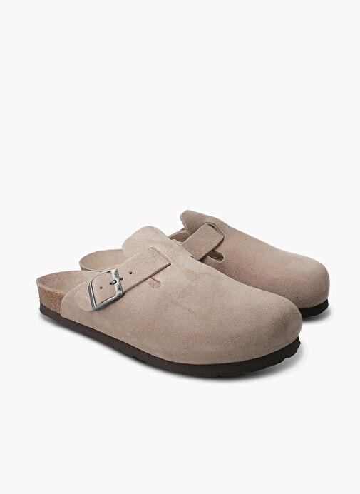 Erkek Terlik RIVA 105495 Genuins VELOUR Taupe - Görsel 4