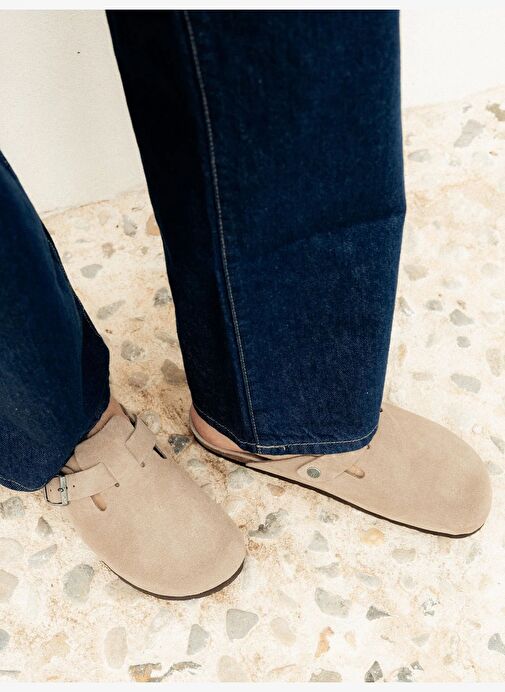 Erkek Terlik RIVA 105495 Genuins VELOUR Taupe - Görsel 6