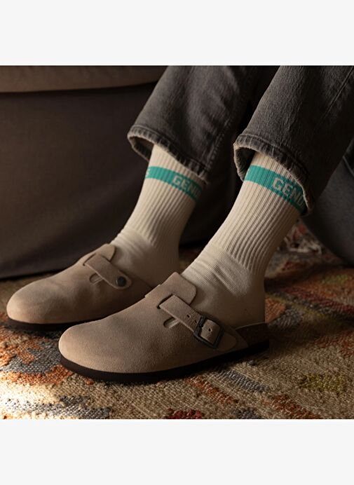 Kadın Terlik RIVA G105495 Genuins Velour Taupe - Görsel 7