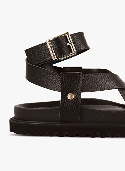 Kadın Sandalet ZAHA EMBOSSED G106322 Genuins Leather Dark - Görsel 3
