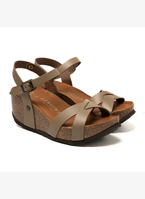 Kadın Sandalet CANNES G106318 Genuins Leather Dress Taupe - Görsel 4