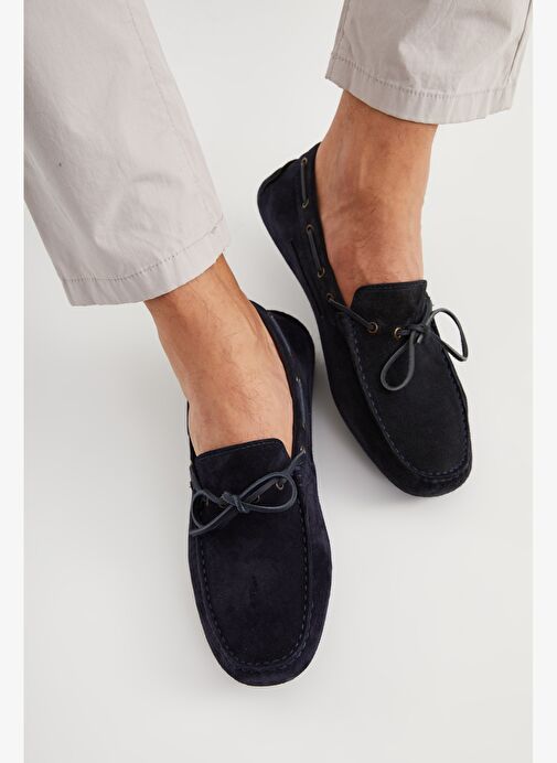 Giuseppe Mengoni Erkek Oxford ( Klasik) MO-7810-7574 Gıuseppe Mengonı Lacivert Süet - Görsel 4