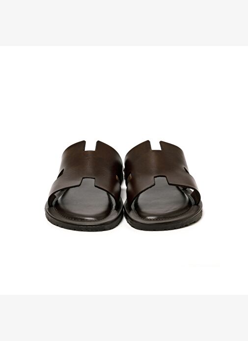 Erkek Terlik M7805 The Sandals Factory LEATHER UPPER Dark Brown - Görsel 5