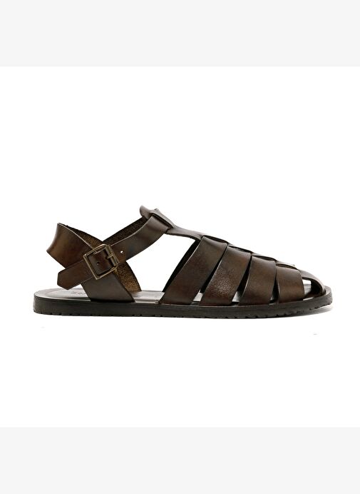 Erkek Sandalet M7533 The Sandals Factory LEATHER UPPER Dark Brown - Görsel 2