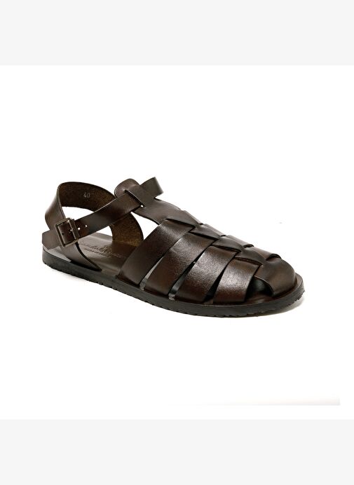 Erkek Sandalet M7533 The Sandals Factory LEATHER UPPER Dark Brown - Görsel 3