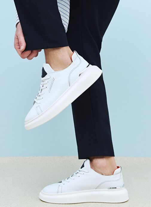 Ziya, Erkek Hakiki Deri Sneaker 151987Z024 Beyaz - Görsel 2