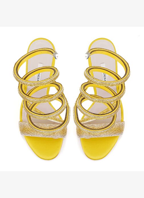 Desa Desa Kadın Sarı Parlak Taş Detaylı Abiye Topuklu Sandalet Boyner'de! Sarı - 4. görsel