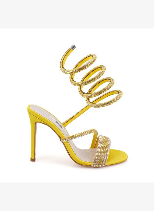Desa Desa Kadın Sarı Parlak Taş Detaylı Abiye Topuklu Sandalet Boyner'de! Sarı - 5. görsel