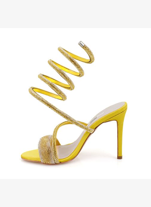 Desa Desa Kadın Sarı Parlak Taş Detaylı Abiye Topuklu Sandalet Boyner'de! Sarı - 6. görsel