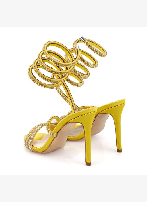 Desa Desa Kadın Sarı Parlak Taş Detaylı Abiye Topuklu Sandalet Boyner'de! Sarı - 7. görsel