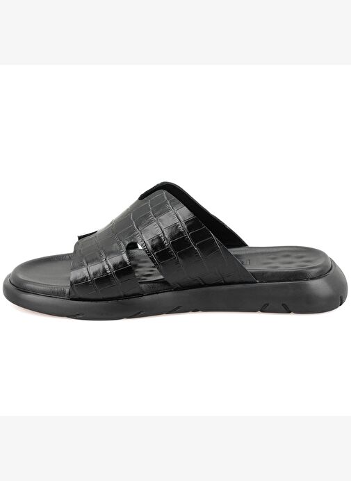 Desa Desa Fabiola Siyah Erkek Kroko Baskılı Deri Terlik Boyner'de! Siyah - 4. görsel
