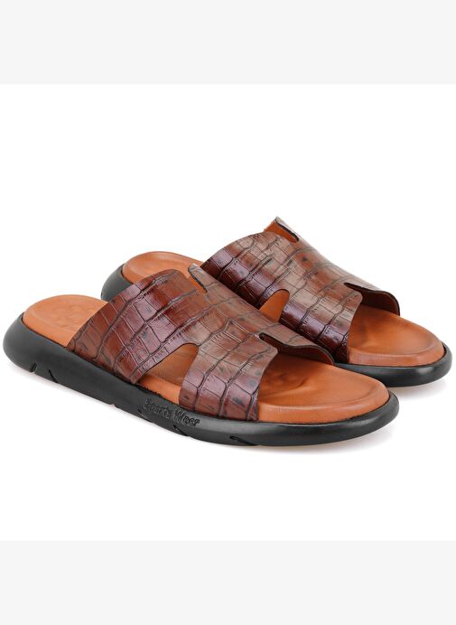 Desa Desa Fabiola Taba Erkek Kroko Baskılı Deri Terlik Boyner'de! Taba - 2. görsel