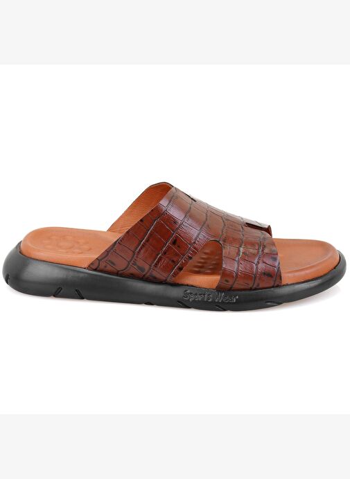 Desa Desa Fabiola Taba Erkek Kroko Baskılı Deri Terlik Boyner'de! Taba - 3. görsel