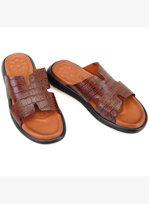 Desa Desa Fabiola Taba Erkek Kroko Baskılı Deri Terlik Boyner'de! Taba - 5. görsel