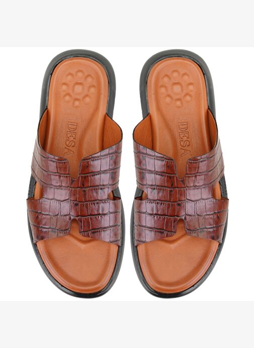 Desa Desa Fabiola Taba Erkek Kroko Baskılı Deri Terlik Boyner'de! Taba - 6. görsel