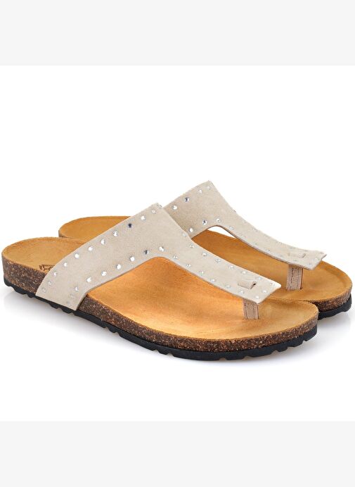 Desa Desa Kadın Bej Parmak Arası Süet Deri Terlik Boyner'de! Bej - 2. görsel