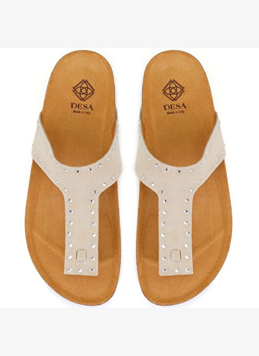 Desa Desa Kadın Bej Parmak Arası Süet Deri Terlik Boyner'de! Bej - 5. görsel