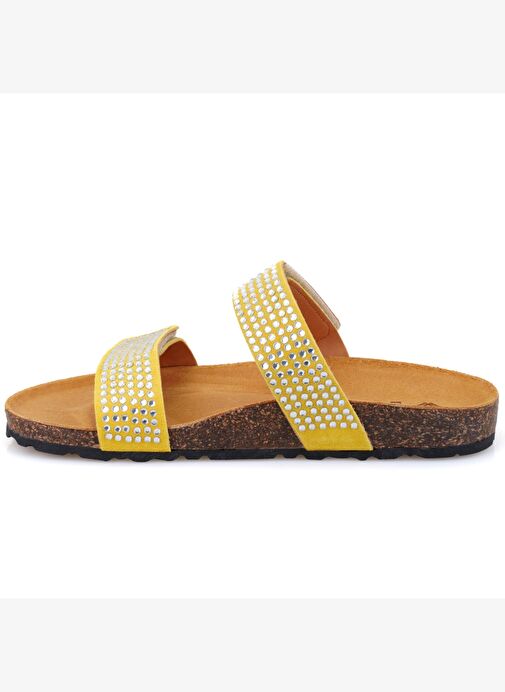 Desa Desa Kadın Sarı Cırt Cırtlı Süet Deri Terlik Boyner'de! Sarı - 4. görsel