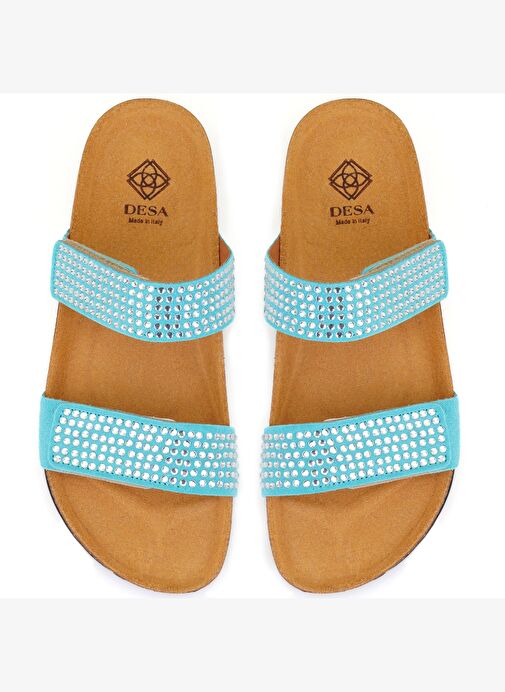 Desa Desa Kadın Mavi Cırt Cırtlı Süet Deri Terlik Boyner'de! Mavi - 5. görsel