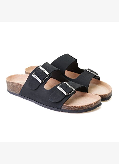 Desa Desa Karina Siyah Erkek Ayarlanabilir Tokalı Nubuk Deri Terlik Boyner'de! Siyah - 2. görsel