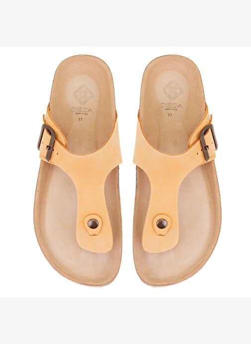 Desa Desa Kadın Sarı Parmak Arası Nubuk Deri Terlik Boyner'de! Sarı - 5. görsel