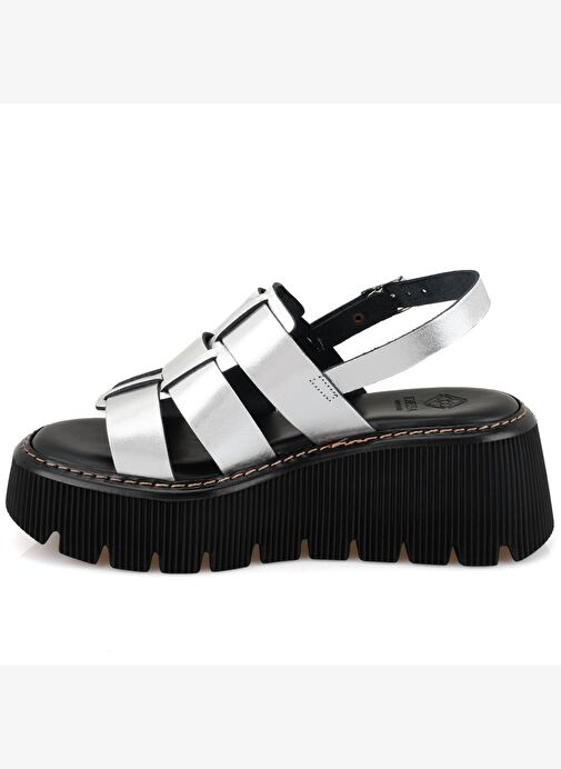 Desa Desa Kadın Gri Dolgu Tabanlı Deri Sandalet Boyner'de! Gri - 4. görsel