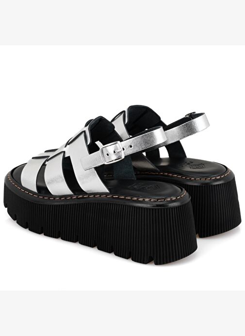 Desa Desa Kadın Gri Dolgu Tabanlı Deri Sandalet Boyner'de! Gri - 6. görsel