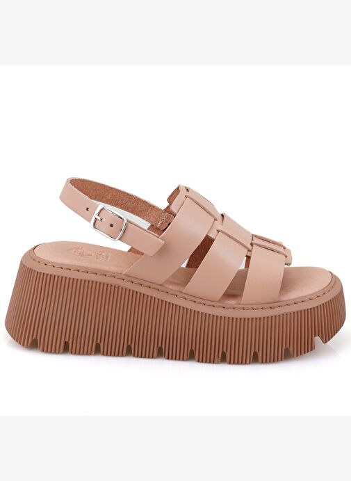 Desa Desa Kadın Pembe Dolgu Tabanlı Deri Sandalet Boyner'de! Pembe - 3. görsel