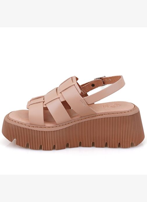 Desa Desa Kadın Pembe Dolgu Tabanlı Deri Sandalet Boyner'de! Pembe - 4. görsel