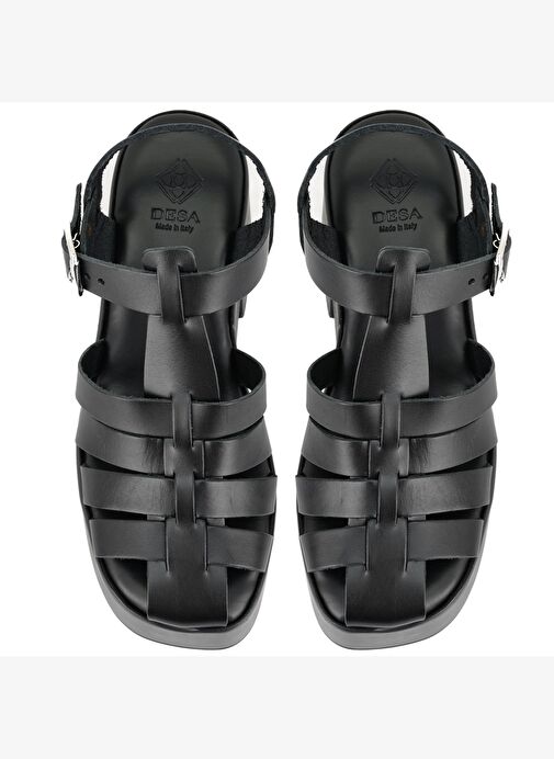 Desa Desa Kadın Siyah Dolgu Topuklu Deri Sandalet Boyner'de! Siyah - 5. görsel