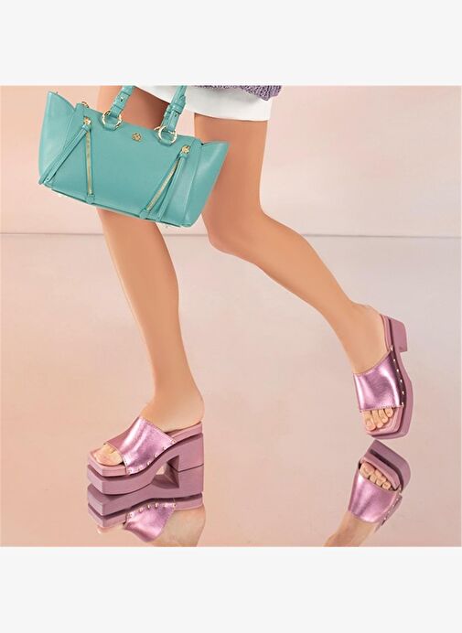 Desa Desa Kadın Pembe Topuklu Deri Terlik Boyner'de! Pembe - 2. görsel