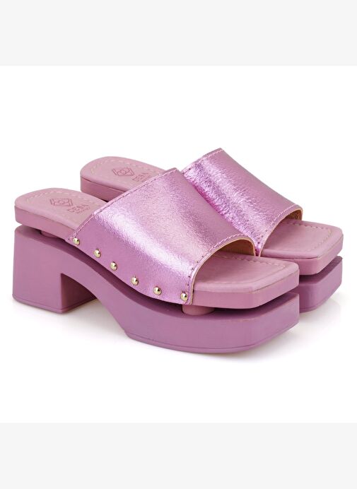 Desa Desa Kadın Pembe Topuklu Deri Terlik Boyner'de! Pembe - 3. görsel