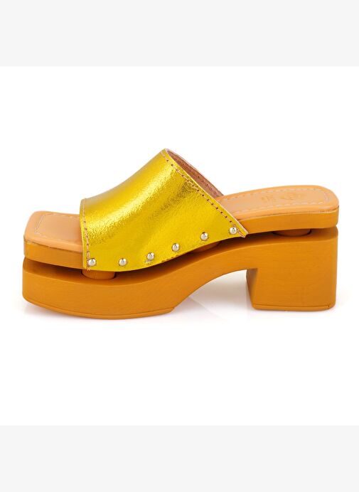 Desa Desa Kadın Sarı Topuklu Deri Terlik Boyner'de! Sarı - 4. görsel