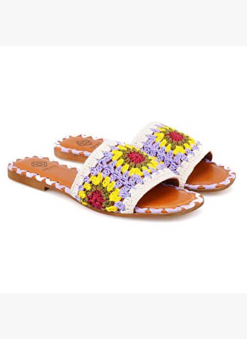 Desa Desa Çok Renkli Kadın Lila Triko Örgülü Terlik Boyner'de! Çok Renkli - 2. görsel