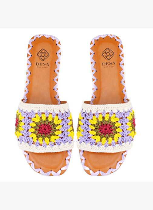 Desa Desa Çok Renkli Kadın Lila Triko Örgülü Terlik Boyner'de! Çok Renkli - 5. görsel