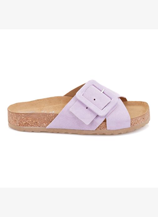 Desa Desa Mor Kadın Lila Ayarlanabilir Süet Deri Terlik Boyner'de! Mor - 3. görsel