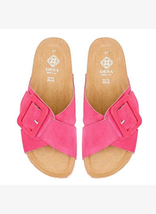 Desa Desa Kadın Pembe Ayarlanabilir Süet Deri Terlik Boyner'de! Pembe - 5. görsel