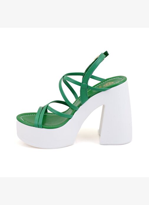 Desa Desa Kadın Yeşil Platform Topuklu Deri Sandalet Boyner'de! Yeşil - 4. görsel