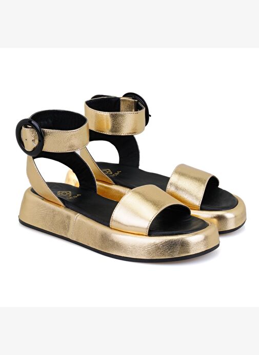 Desa Desa Kadın Altın Ayarlanabilir Tokalı Deri Sandalet Boyner'de! Altın - 2. görsel